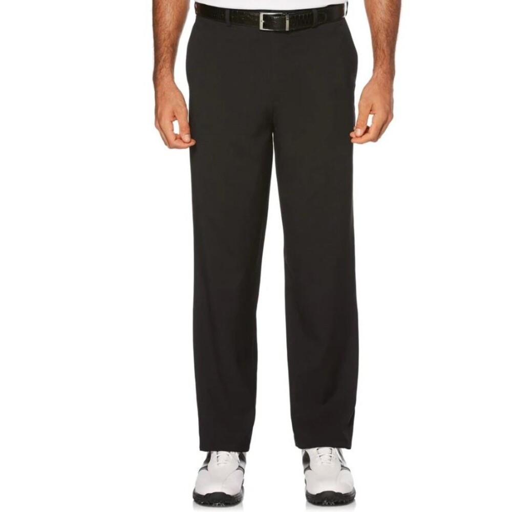 PGA Tour Men's Size 34x32 Flat Front Golf Pants Expandable Waistband Black NWT